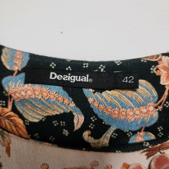 Desigual Paula paisley shift dress tunic size large autumn - Picture 6 of 14